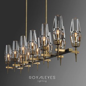 Modern Copper Led Lamp Retro Rectangle Glass Chandelier E14 4/12 Head Art Bar for Parlor Restaurant Home Lighting Suspension G79