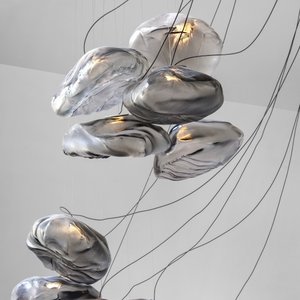 Novelty Design White Lighting Large Glass Chandelier Light Fixture Led Lusture Indoor Home Hotel Chandelier Elegant Ceiling Lamp