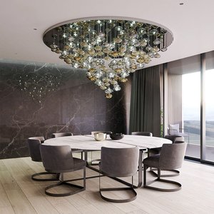 Modern Led Glass Ball  Customize Chandeliers Simple Round Living Room Pendent Lamp Home Decor Hanging Light Luster Fixture OEM