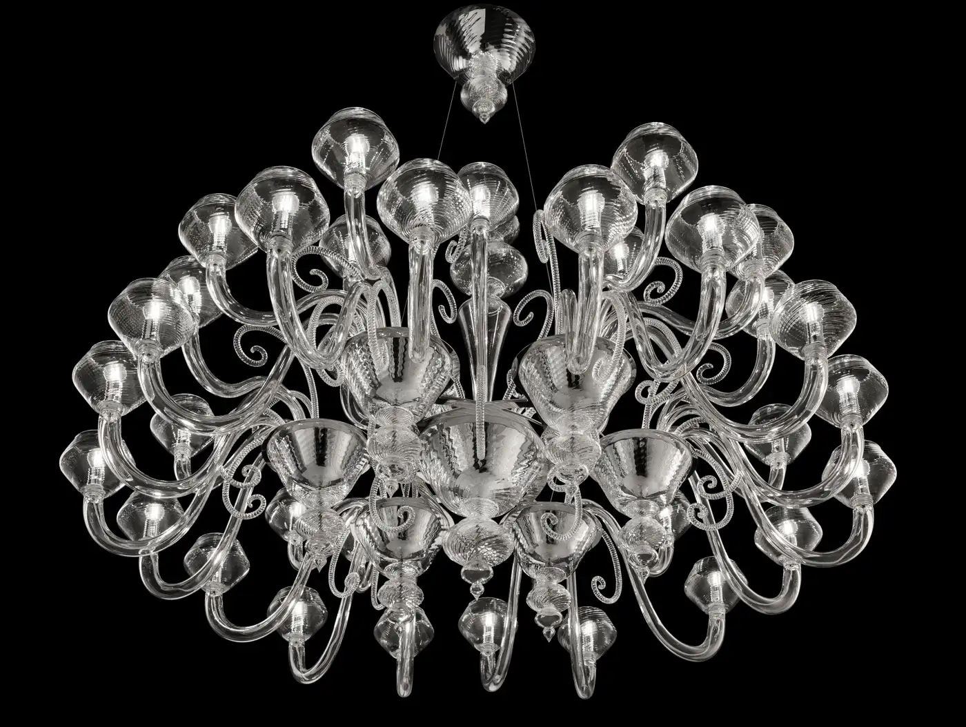 Luxury Venetian Crystal Blown Glass Chandelier Magritte Style High End Designer Pendant Light for Hotel Villa Living Room