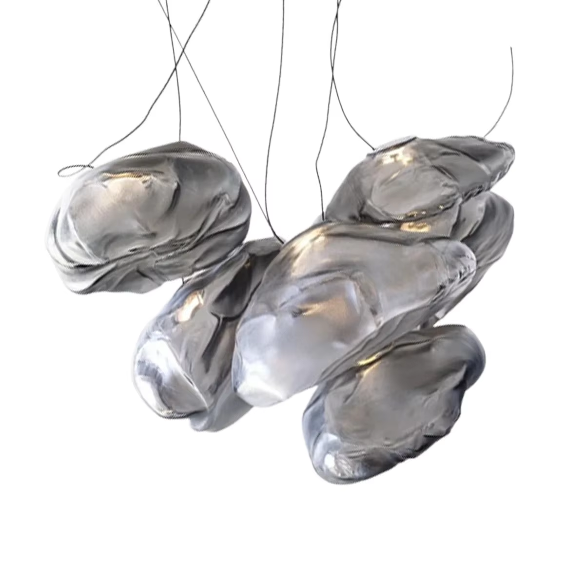 Novelty Design White Lighting Large Glass Chandelier Light Fixture Led Lusture Indoor Home Hotel Chandelier Elegant Ceiling Lamp