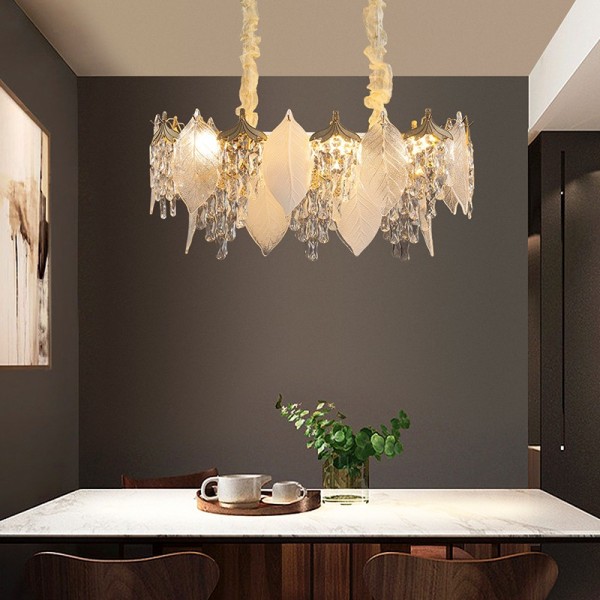 Foglia d'Oro Staircase — Villa chandelier installation in Milan, Italy