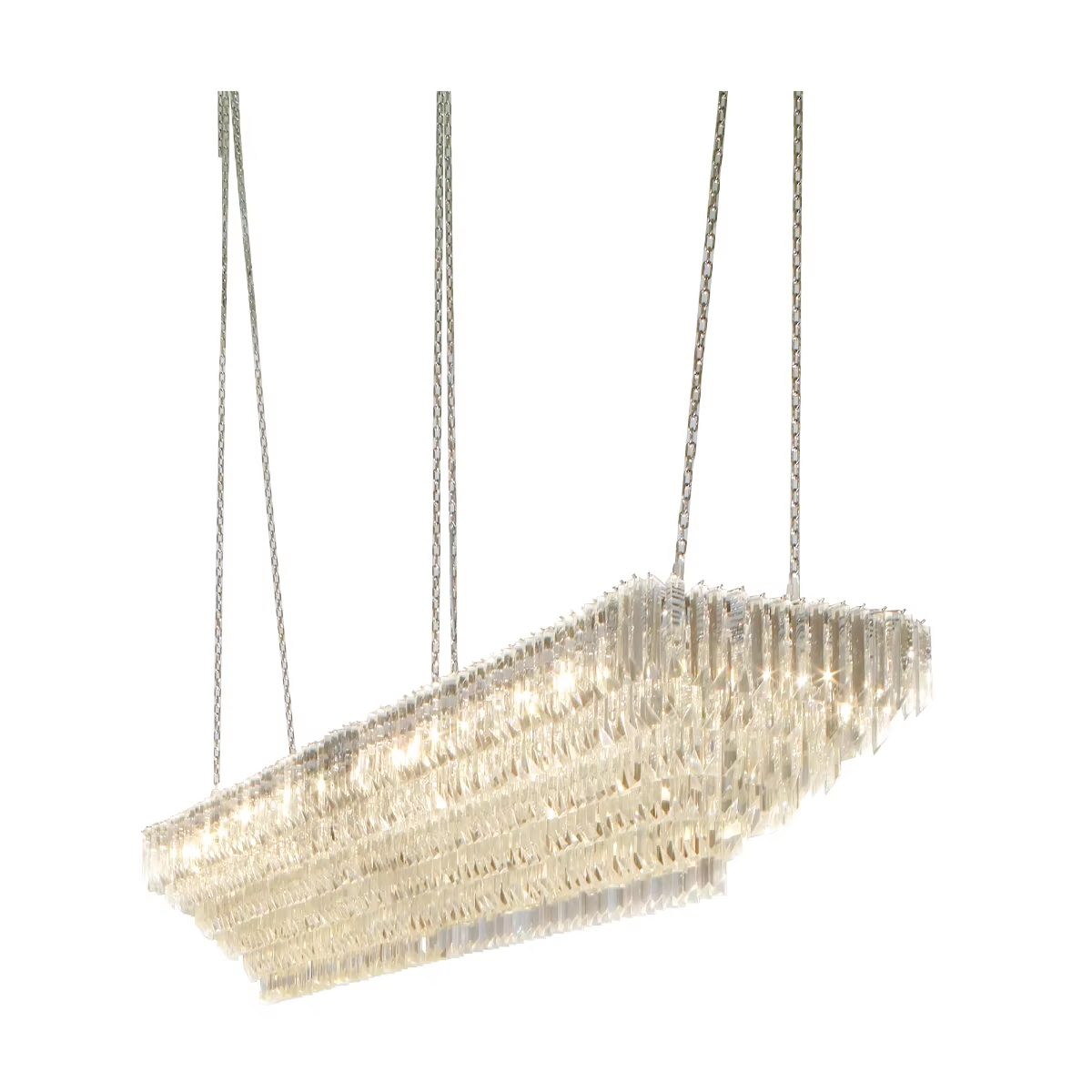 Nordic Crystal Kitchen Island Chandelier Living Room Lamp Rectangle Luxury Pendant Light for Dining Table Room Decor Lustre